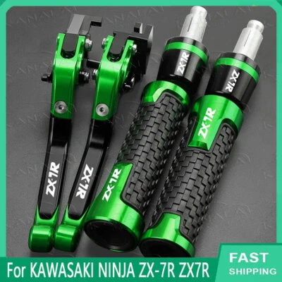 For KAWASAKI NINJA ZX-7R ZX7R Motorcycle Brake Clutch Levers Handlebar Grips Set Foto 1 de 4