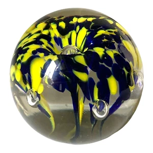 Pisapapeles Bart Zimmerman Firmado '94 Flor Amarillo Azul 6 Burbujas Controladas - Imagen 1 de 7