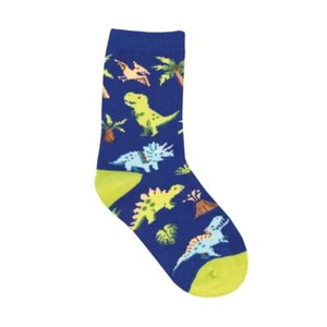 Novedad Calcetines Calcetines Calcetines Sin Costuras Azul UK5-11 2-4 Años Dinosaurio Nervous Rex - Imagen 1 de 1