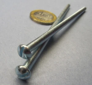 Round Head Zinc Steel Slotted Machine Screw 8-32 x 4.00" Length 100 Pcs - Picture 1 of 10