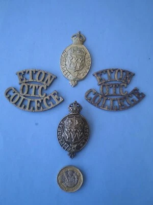 Eton College Officers Training Corps ( OTC ) Cap Badges & Shoulder Titles (A/F) - Image 1 of 4