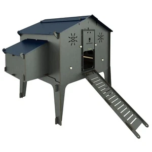 Chicken coop for 20 hens in hpl anti-red mite laminate POLLY DUPLEX 4XL GREY - Picture 1 of 16