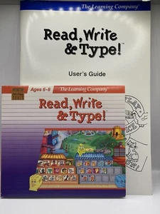 READ, WRITE & TYPE CD (1995, The Learning Company) Ages 6-8 W/ Keyboard Stickers - Picture 1 of 10