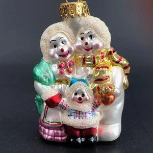 Blown Glass Ornament Snowman Family - Picture 1 of 5
