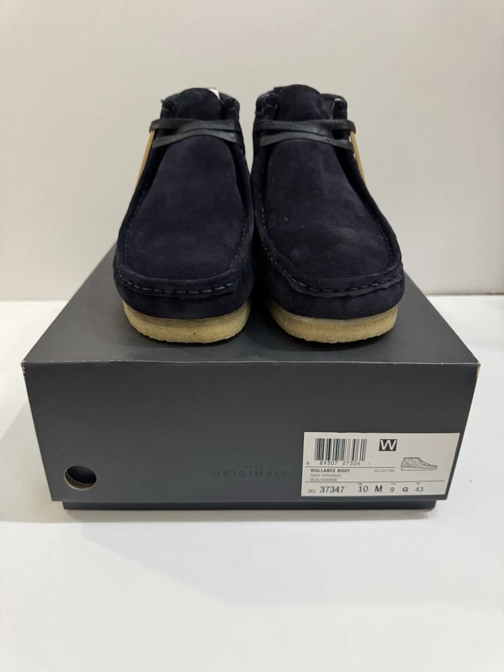 Bota Clarks X Kith X Ronnie Fieg Originals Wallabee Azul Gamuza Forrada Talla 10 Foto 1 de 4
