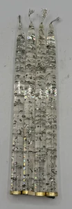 4 VTG Lucite Taper DECORATIVE Candles Clear Acrylic MCM Flakes DO NOT IGNITE 10" - Picture 1 of 6