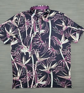 Puma MATTR Men's Large Birds Of Paradise Deep Navy/Crushed Berry Golf Polo Shirt - Picture 1 of 6