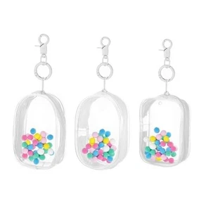 3 PCS Clear Figure Display Bag with Keychain, Small Clear Pouch Keychain, - Picture 1 of 8