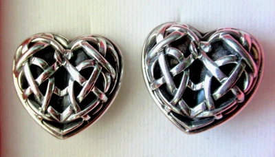 Barry Kieselstein Cord Sterling Silver Omega-back Clip-on Heart Earrings Gift Bx - Image 1 of 4