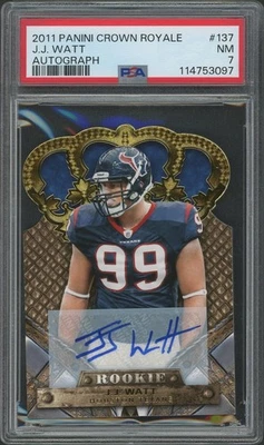 2011 Crown Royale Football #137 J.J. Watt Rookie Auto #452/499 PSA 7 (NM) - Image 1 of 2