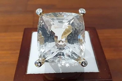 Ring 750 Gelbgold Sherry Topas 40,2ct Brillanten Gr 55 # - Bild 1 von 4