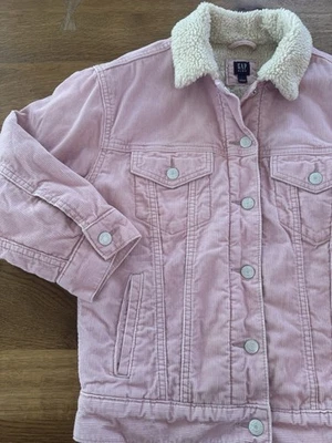Gap Kids Rosa Sherpa Forrado Pana Chaqueta con Washwell NUEVO SIN ETIQUETAS Niña L (10-12) Foto 1 de 4