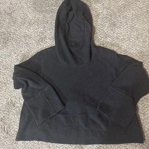 Lululemon Hoodie Womens Medium Large Gray Plush French Terry Flare Arm Loose Fit - Picture 1 of 7