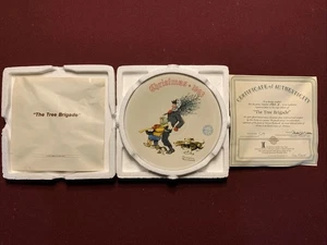 Vintage NORMAN ROCKWELL Holiday Plate Tree Brigade 1993 Limited Edition Knowles - Bild 1 von 5