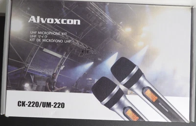 ALVOXCON UM-220 CK-220 UHF MICROPHONE KIT SET 2 NIB OPEN BOX - Image 1 of 4