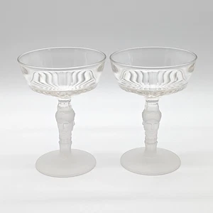 MMA NYC Dreigesichter Kristall Champagner Coupe Gläser 2er Set Duncan Miller Repro - Bild 1 von 9