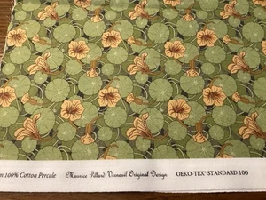 FQ 100% Cotton Percale, Maurice Pillard Verneuil Design NASTURTIUM, 55 X 55 CMS. - Picture 1 of 3