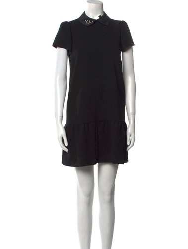 Abito midi rosso Valentino nero strass uccellino taglia 46