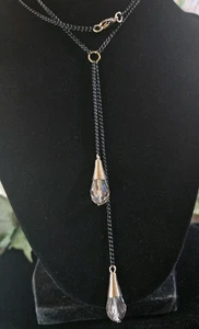 Collar colgante de borla de cristal de cadena negra 24 pulgadas 0206 - Imagen 1 de 6