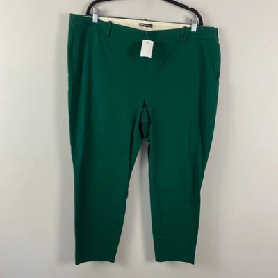 J. Pantalones Crew Mercantile Winne para mujer 20 verde oficina algodón elástico H5159 Foto 1 de 4