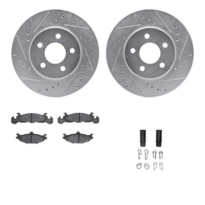 For Dodge Spirit 89 R1 Concepts Drilled & Slotted Front Brake Kit w Optimum Pads Foto 1 de 4