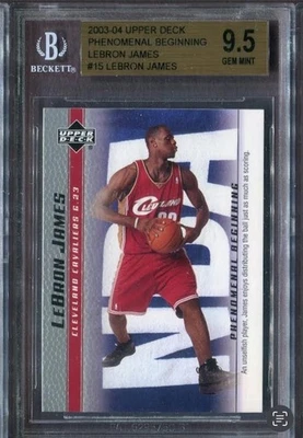 2003-04 Upper Deck #15 Lebron James Phenomenal Beginning RC BGS 9.5 GEM MT - Image 1 of 2