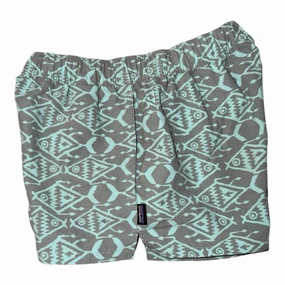 Patagonia Women’s Shorts Ikat Fish Print Barley Baggies Size XS Drifter Gray Aop - Image 1 of 4