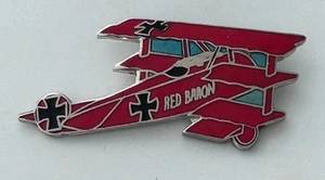 Red Baron Fokker DR 1 Airplane Lapel Pin Aviation - Bild 1 von 3