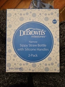 Dr. Browns Milestones Narrow Transitional Sippy Baby Bottle 8oz-250ml Gray - Picture 1 of 2