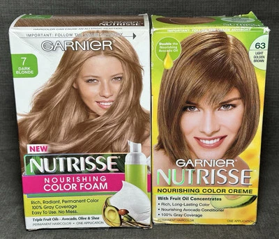 2 Garnier Nutrisse Tinte Permanente Nutritivo para Cabello Crema/Espuma 63 Marrón 7 Dk Rubio Foto 1 de 4