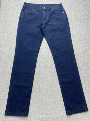Mugsy Jeans Mens 33x33 Blue Denim Dark Wash Stretch Slim Fit Straight Leg Comfy - Image 1 of 4
