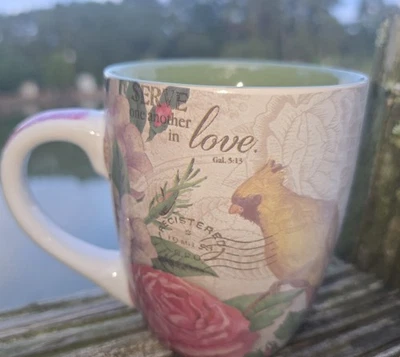 Christian artgifts 1 Botanic Floral Inspirations Bible Verse Coffee Cup:  Love - Image 1 of 4
