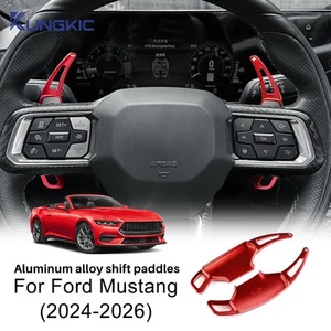 Shift Paddle Steering Wheel Trim Red Aluminum Alloy For Ford Mustang 2024-2026 - Imagen 1 de 9