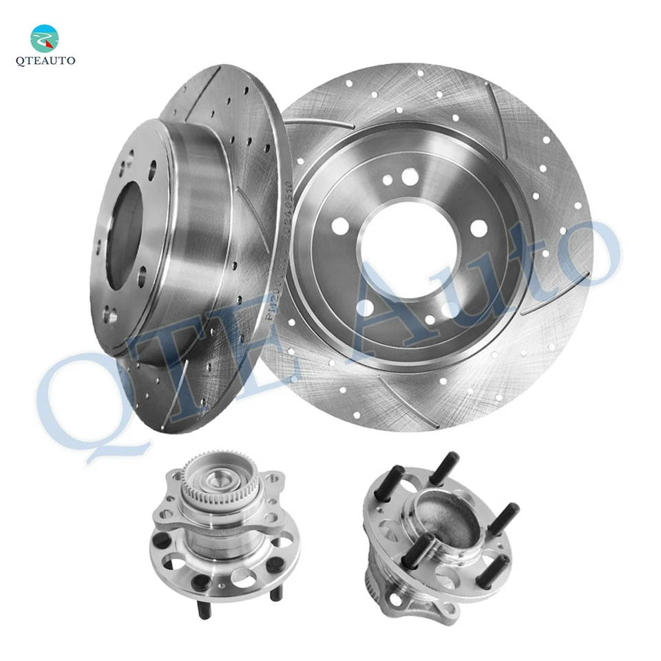 4 rotores de disco de freno ranurados perforados traseros de 262 mm - buje de rueda para KIA Forte5 2014-2018 Foto 1 de 4