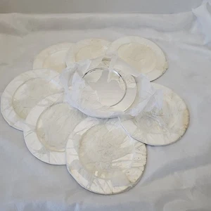 Juego de 8 cargadores redondos plateados de 6" para almuerzo ensalada pan postre plato cargadores - Imagen 1 de 12