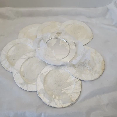 Set Of 8 Round Silver Plated 6" Lunch Salad Bread Dessert Plate Chargers - Image 1 of 4