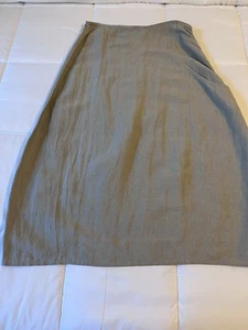 EILEEN FISHER Rock Leinen Patch-Pocket Midirock Damen Größe L Beige/�� - Bild 1 von 11