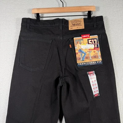 Jeans masculino vintage Levi Strauss 517 W38 L36 preto boot cut ajuste tradicional EUA - Imagem 1 de 4