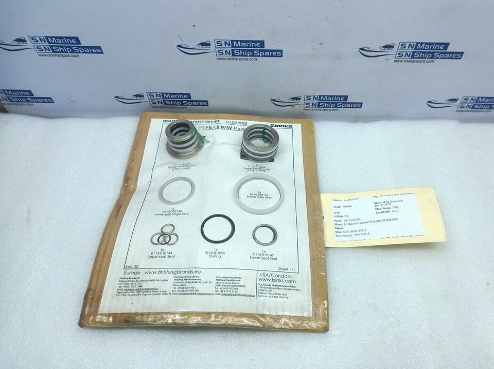 Binks 0115-010303 FX12 PTFE/UHMW Packing Seal Kit - Image 1 of 4