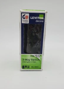 Switch 3 way Decora Blk No R65-05603-2ES, Leviton Mfg Co New - Picture 1 of 6