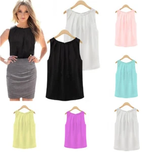 Summer Top Sleeveless Women's fashion Casual vest top Crew neck pullover - Picture 1 of 14