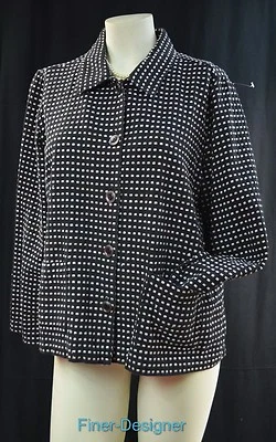 Christopher & Banks B&W Blazer Traje CHAQUETA ABRIGO LIGERO CHIC BOTÓN EN MAL ESTADO L NUEVO Foto 1 de 4