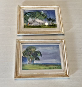 Puppenhaus Miniatur Florida Szene Gemälde von Philippe Lorin RAR 3x4 gerahmt - Bild 1 von 4