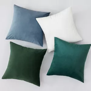 Homeware Velvet Cushion Covers Square Throw Pillow Cases Soft Cover for Bedroom - Picture 1 of 30