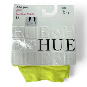 HUE Girls Footless Tights Size L (12-14) Kiwitini Green 1 Pair NEW - Picture 1 of 4