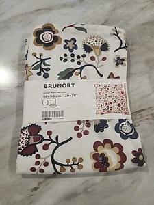 IKEA Brunort 20x20” 100% Cotton Pillow Cover Floral New With Tags - Picture 1 of 3
