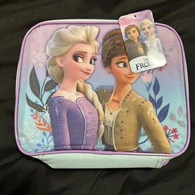 Fiambrera Frozen Girls Disney Princesa Anna Elsa Bolsa de Almuerzo Aislada Púrpura Niños Foto 1 de 2