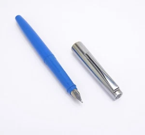 Vintage Blue & Steel Cap Germany Fountain Pen - Picture 1 of 10