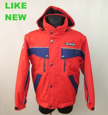 DESCENTE MENS INSULATED SKI HOODED JACKET  REMOVABLE SLEEVES size S - Image 1 of 4
