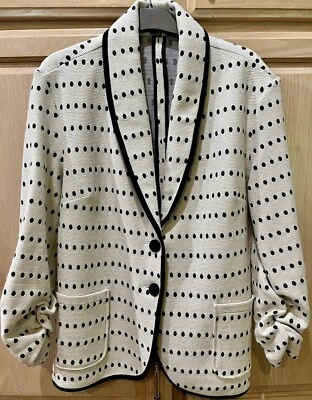 Blazer para mujer Carre’ Noir talla mediana único vintage a lunares manga arrugada Foto 1 de 4